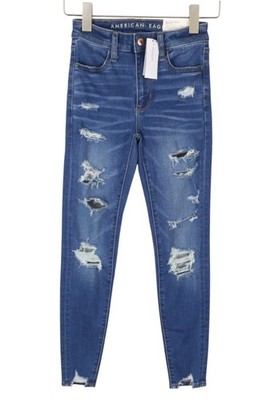 American Eagle Outfitters Super Hi-Rise Jegging Sky Blue Damen Jeans W24 Gerippt