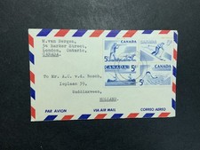 Canada 1957 FDC cover to Netherlands block of 4 Outdoor Sports & Recreation