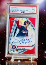 Juan Soto /5 Red Refractor Auto Bat Drop World Series 2022 Finest POP 1 PSA 9