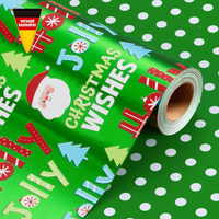 Wikadlik Wendbares Weihnachts-Geschenkpapier – Niedlicher Lachender Weihnachtsma