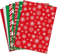 120 Sheets Christmas Tissue Paper 20x14 Inch Red Green White Gift Wrapping
