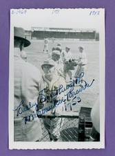 Billy Southworth Milwaukee Braves Signed Snapshot Original Photo  (Dec'd 1969)