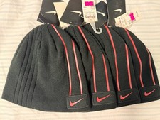Nike Youth Beanie Hat Black Two Stripe Logo Winter Knit Cap