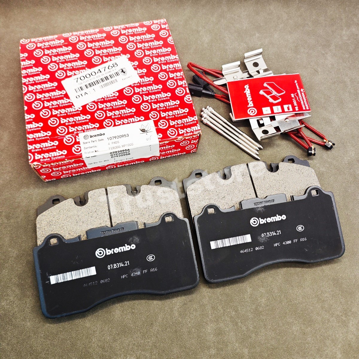 Ferrari 488 FRONT Brake pad P/N 70004768
