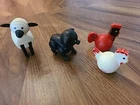 Vintage Fisher Price Little People Sheep Pig Rooster & Chicken Farm Animals