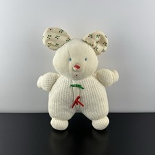Eden Thermal Waffle Cream Holly Christmas Red Green Bows Bear Mouse 9  Terry 90s
