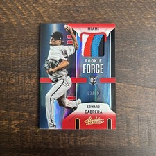 2022 Panini Absolute Rookie Force Spectrum Red 4-Color Patch /99 Edward Cabrera
