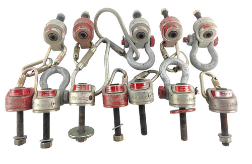 LOT OF 12 CROSBY SIDE PULL HOIST RING WLL 5000 LBS. 3 FRAME, TORQUE 100 FT LBS.