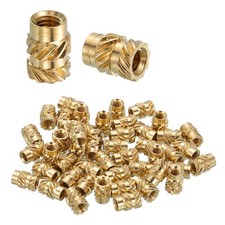 28 Pcs M4 x 7mm l x 6mm OD Pure Brass Heat Set Threaded Inserts