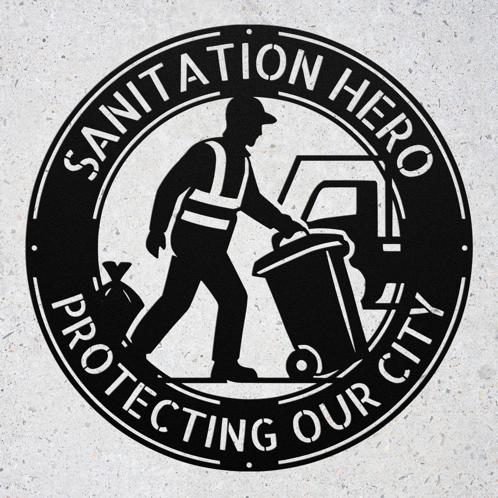 Personalized Sanitation Worker Metal Sign for Men Custom Trash Collector Gift