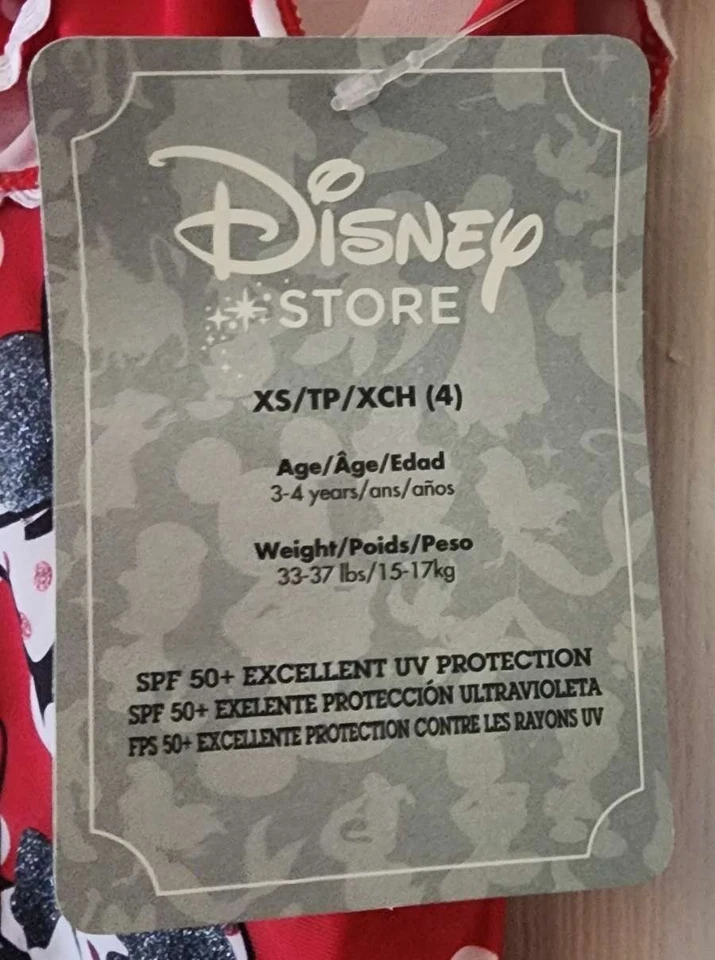 Nuevo con etiquetas Traje de baño rojo Minnie Mouse Disney Store niñas una pieza talla 4 Foto 4 de 4
