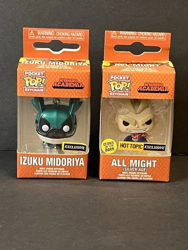 2 My Hero Academia Funko Pop Keychain, Izuku Midoriya & All Might, New in box!