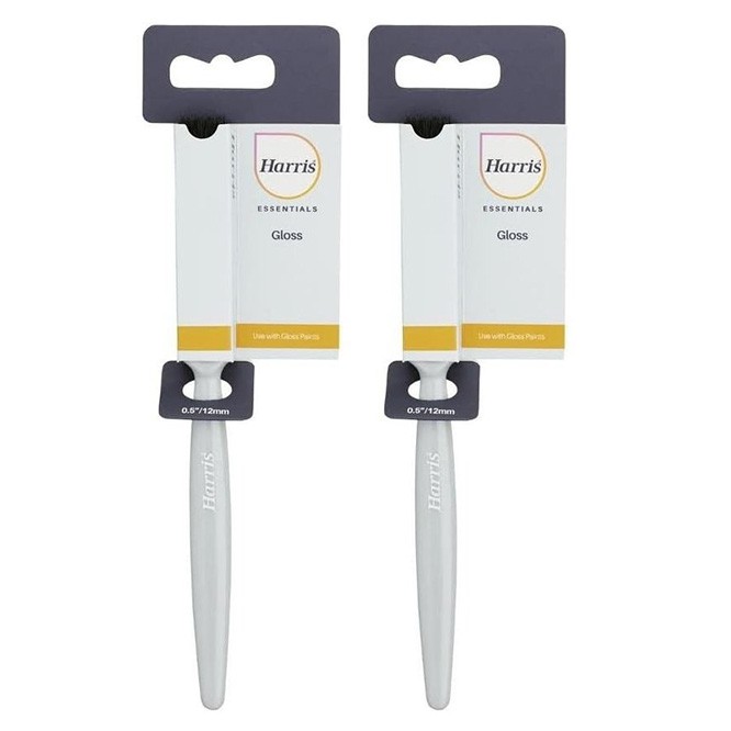 3 x Harris Gloss Paint Brush 0.5"" Woodwork Flat Brushes Painting Decorating - Image 3