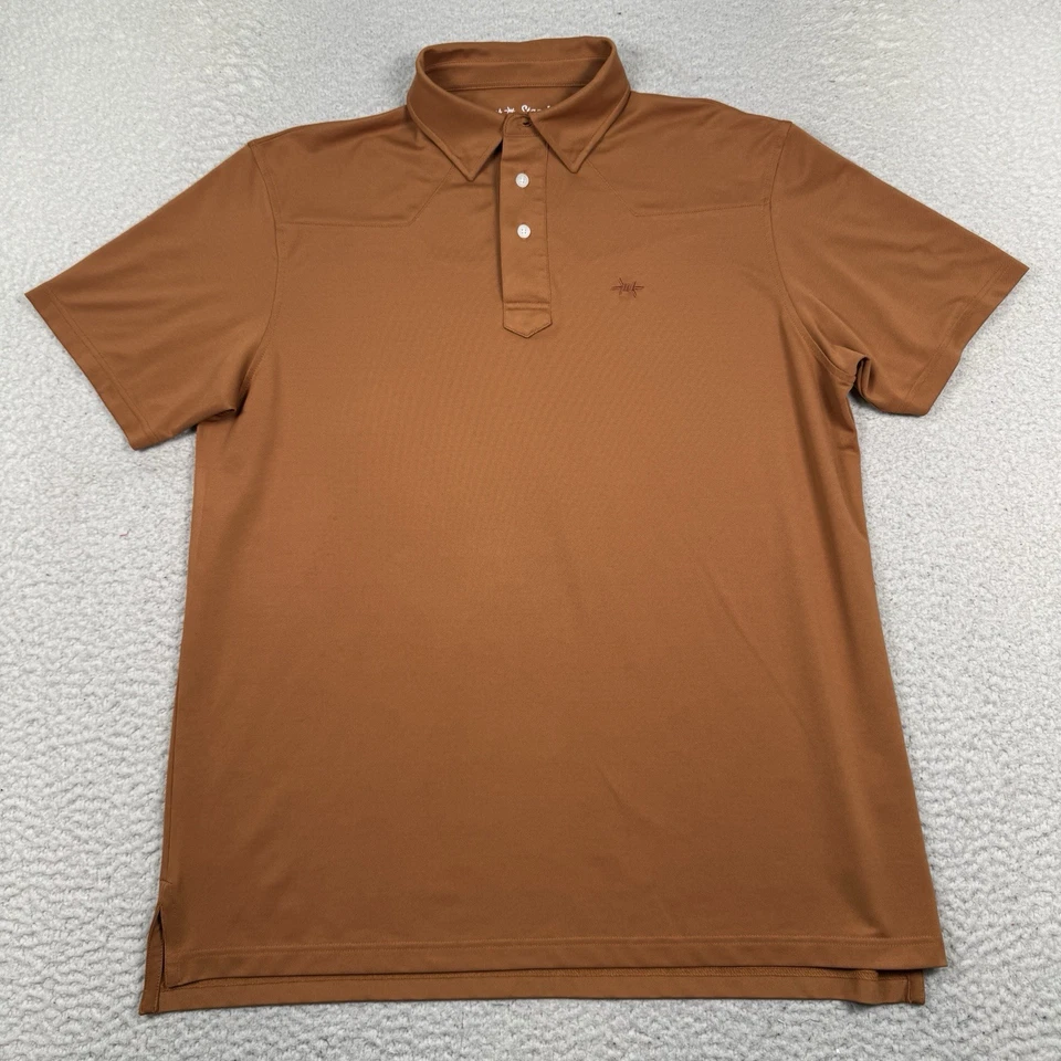 Camisa Polo Texas Estándar Para Hombres XL Naranja Quemado Elastizada Rendimiento Golf Logo Foto 2 de 4