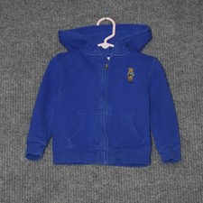 Ralph Lauren Polo Bear Hoodie Toddler 24M Blue Good Zip Up Fleece Sweatshirt