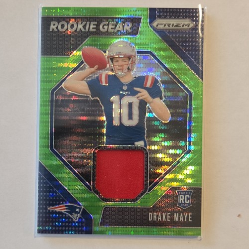 Drake Maye [Neon Green Pulsar] #RG-DME 2024 Panini Prizm Rookie Gear card