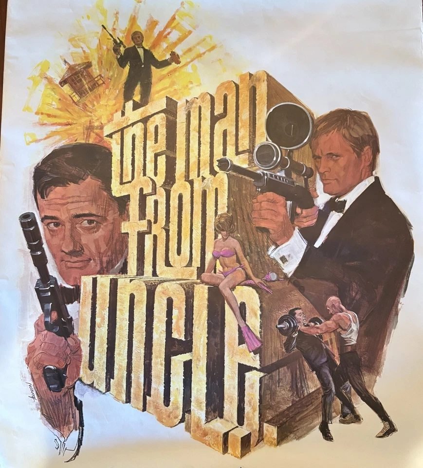 Juego de 3 carteles NBC 1966 BONANZA GET SMART I SPY MAN FROM TÍO JACK DAVIS BAMA Foto 3 de 3
