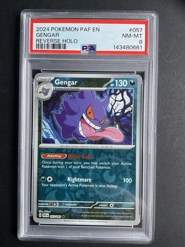 Gengar 057 PSA 8 2024 Pokémon Reverse Holo PAF EN