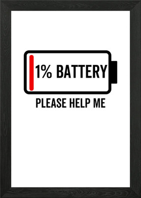 1 Batterie Please Help Me Gerahmtes Wandbild Poster Leinwanddruck Bild