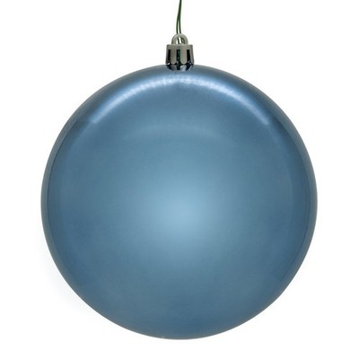 Vickerman 4 in. Denim Blue Shiny Ball Ornament with UV Drilled - Pack of 6