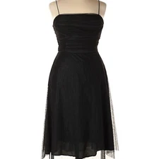 ELIZA J Black Chiffon Party Dress Size 12 Spaghetti Strap Cocktail WhimsyGoth