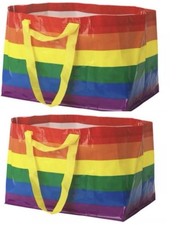 2 grandi borse arcobaleno 🌈 IKEA Pride Queer mese robusto shopping storage dona