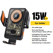 15W Qi Wireless Charger Car Phone Holder Air Vent Mount Stand for Iphone Samsung