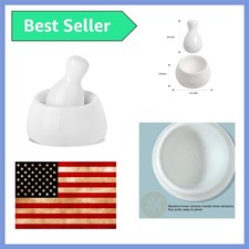White Mortar and Pestle - 2.5 Inch, Efficient Pill and Spice Crusher