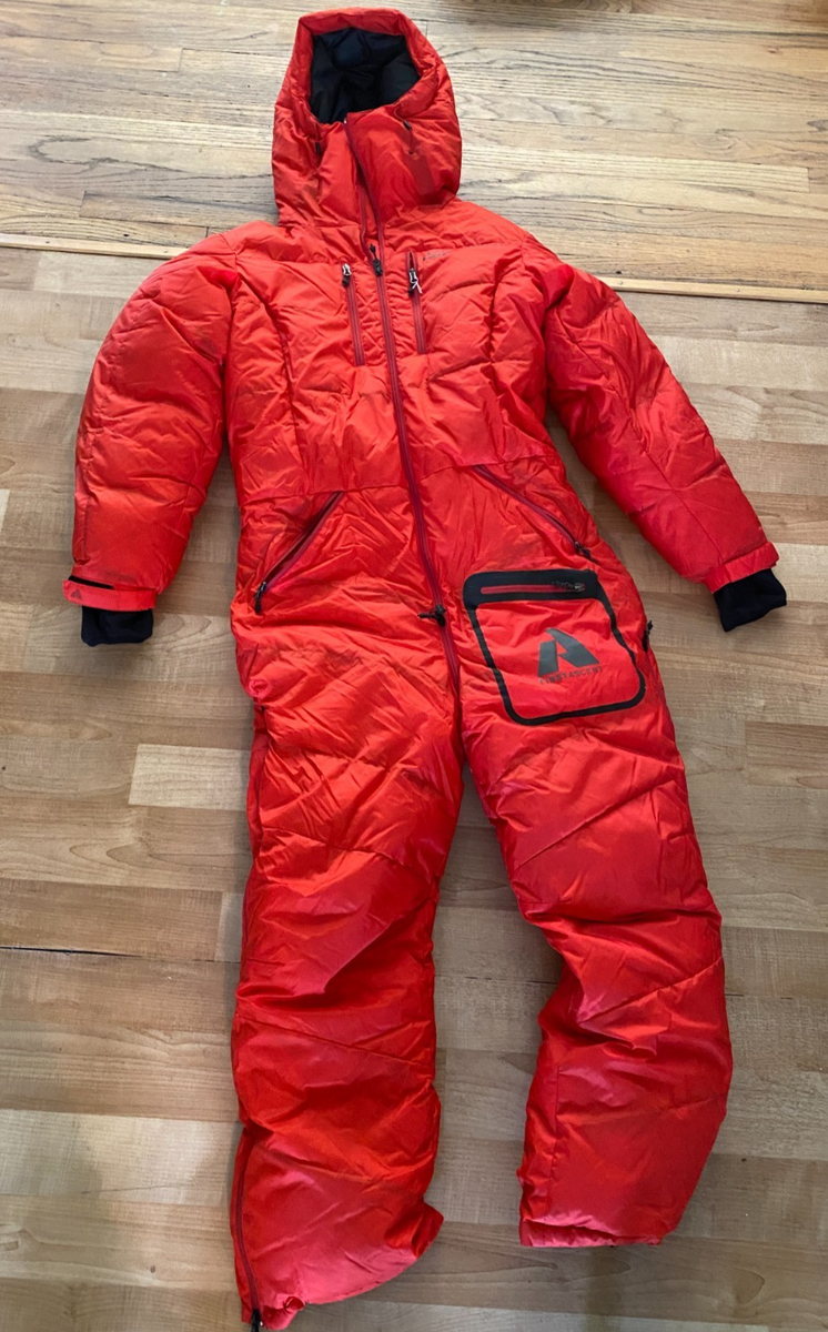 USED Eddie Bauer First Ascent Peak XV 2.0 Goose Down RED Suit Size