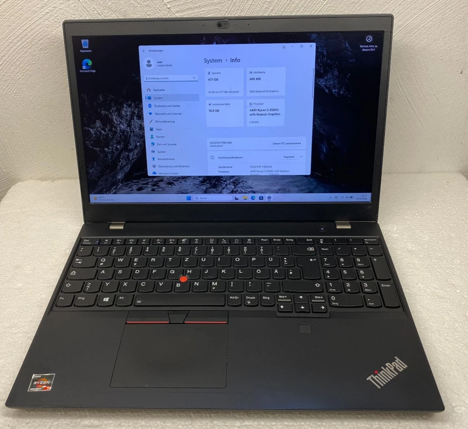 Lenovo ThinkPad L15 G1 · Ryzen 5 PRO 4500U · 16GB · 512GB, Foto 1 von 4
