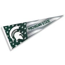 Michigan State Spartans Nation USA Stars and Stripes Pennant Full Size Pennant