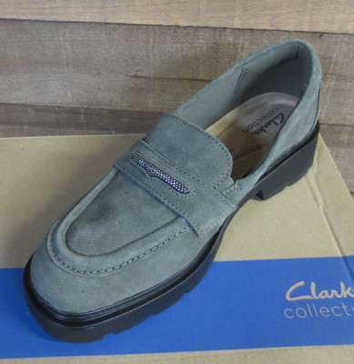 Clarks Women's Lauryl Step Round Toe Loafers - Dark Olive - US 8 m