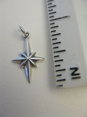 #ad 925 Sterling Silver North Star Charm Celestial Globetrotter Travel Boxed New $15.00