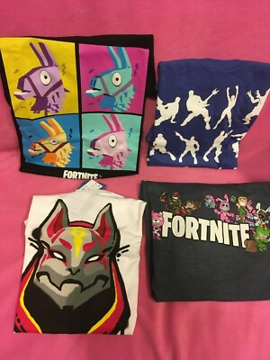 New FORTNITE T-Shirts ~ Blue DANCE MOVES ~ White GRIFT Video Games NEW~FREE SHIP