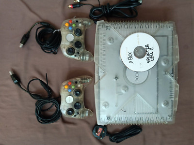 Xbox Classic Crystal Edition with Original Controllers & CD Game Handled System