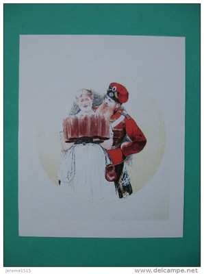 engraving: Hussar of the Guard at the stage Germany 1815