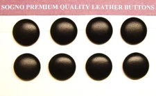Genuine leather buttons 8 MADE IN USA 21 mm black leather buttons Metal loops