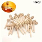 <!--F#f_0-->10Pcs Wooden Honey Dipper Mini Wood Stirring Rod Stick Spoon Dip Drizzler<!--F/-->