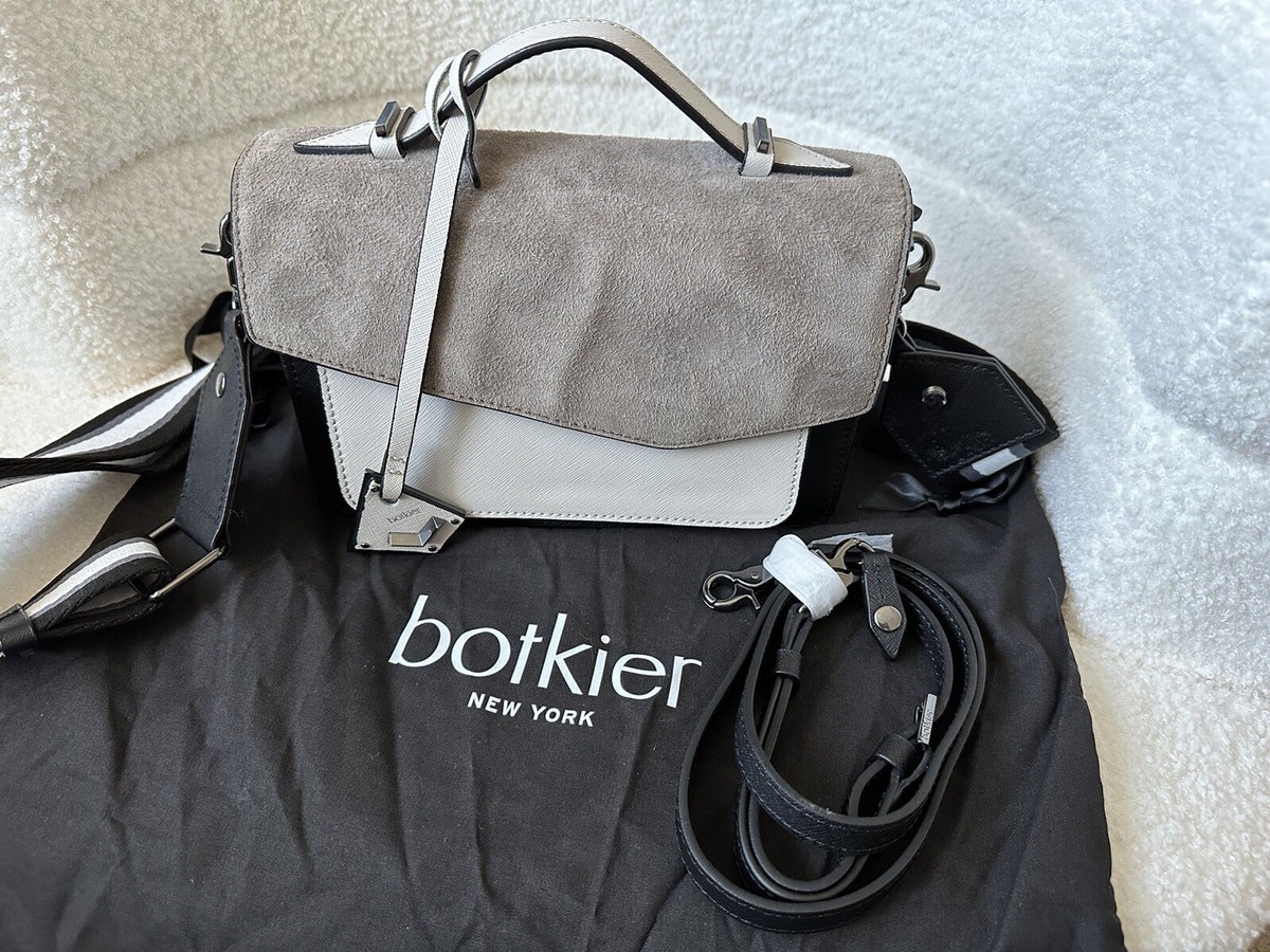 Botkier Cobble Hill Crossbody Bag Colorblock Suede Top Grey  display picture 1