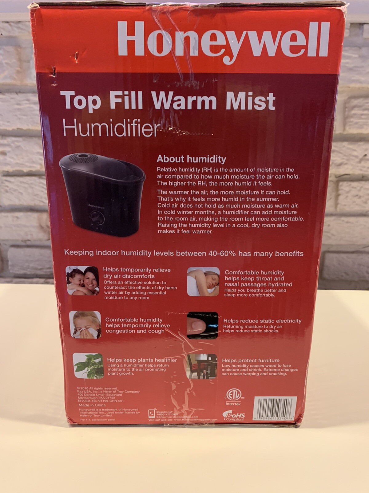Honeywell Easy-to-Care Filter Free Warm Mist Humidifier, Large Rooms 1.3