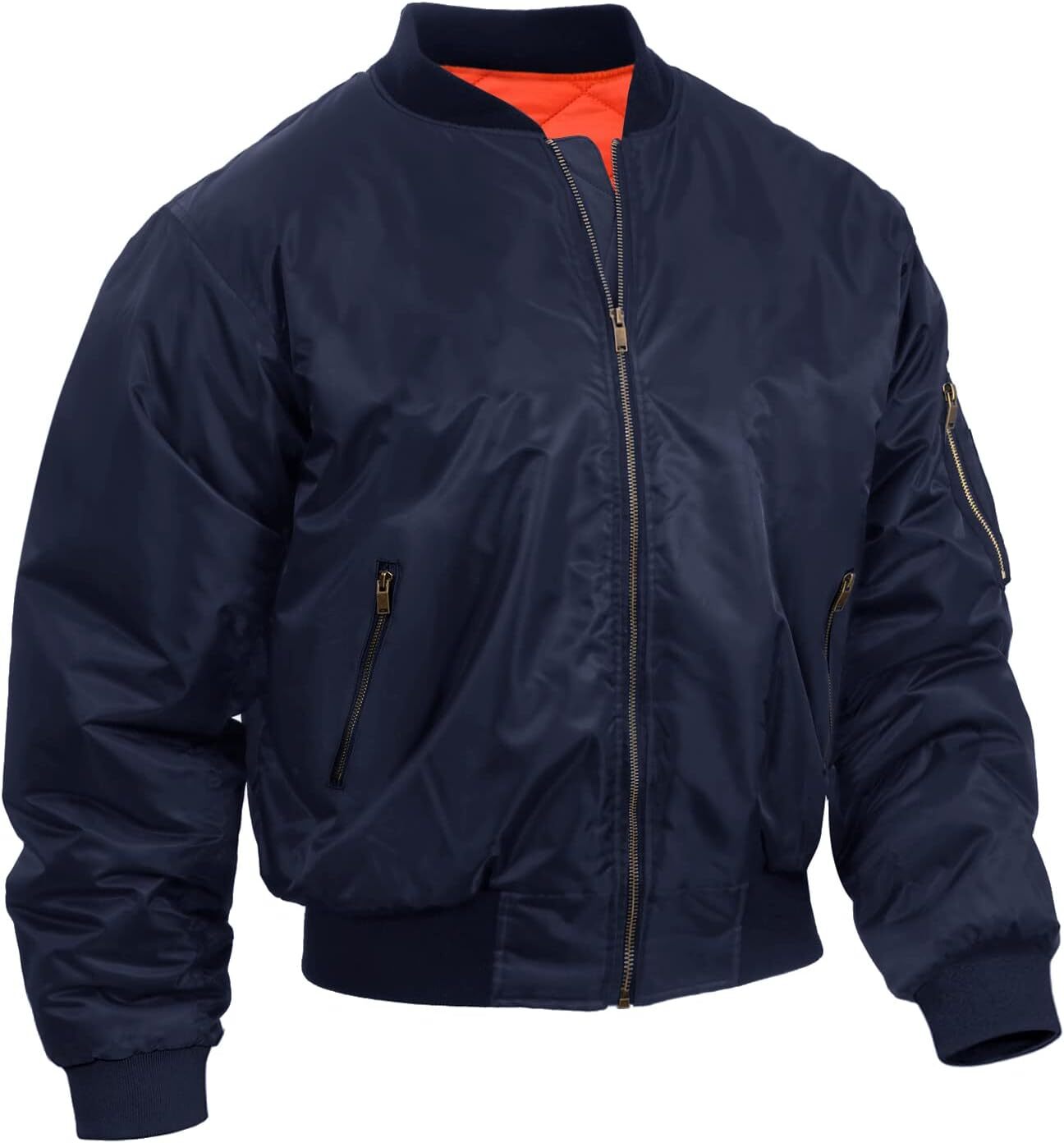 Men's Quilted Bomber Jacket | Thermal Lined Winter Coat | Water-Resistant Windbreaker | Full Zip With Pockets