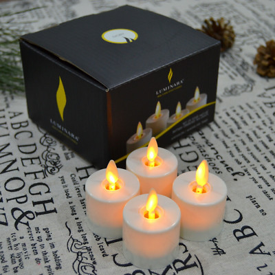 Luminara Flameless Ivory LED Battrery Tea Light Candles with Remote Set of 4