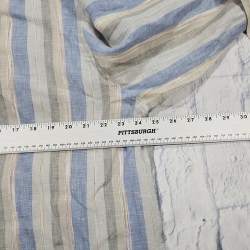 Bugatchi MENS SIZE XXL Shaped Fit Striped Dress Button Shirt 100% Fine Linen - Picture 4 of 10