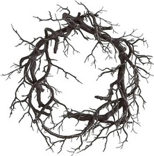 Halloween Black Fall Wreath Branch Ghost Fest...