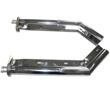 27" Mud Flap Hangers Angled Stainless Steel Pair 1.125" Semi Truck Spring Loaded