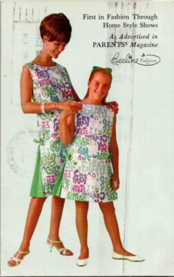 1966 Beeline Fashions Home Show Advertising Postcard Spring Matching Dresses