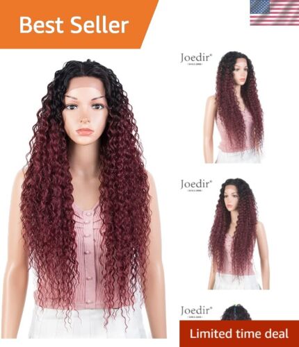 Heat-Resistant Synthetic 28" Curly Lace Wig with Natural Hairline for Women