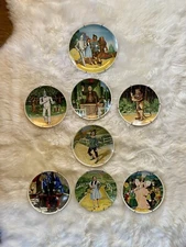 Vtg Wizard of Oz Plates by James Auckland, Knowles Fine China Collectors Set (8)