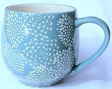 Baum Brothers MUM Turquoise and White JUMBO 24 Oz  3 CUP COFFEE or SOUP MUG(s)