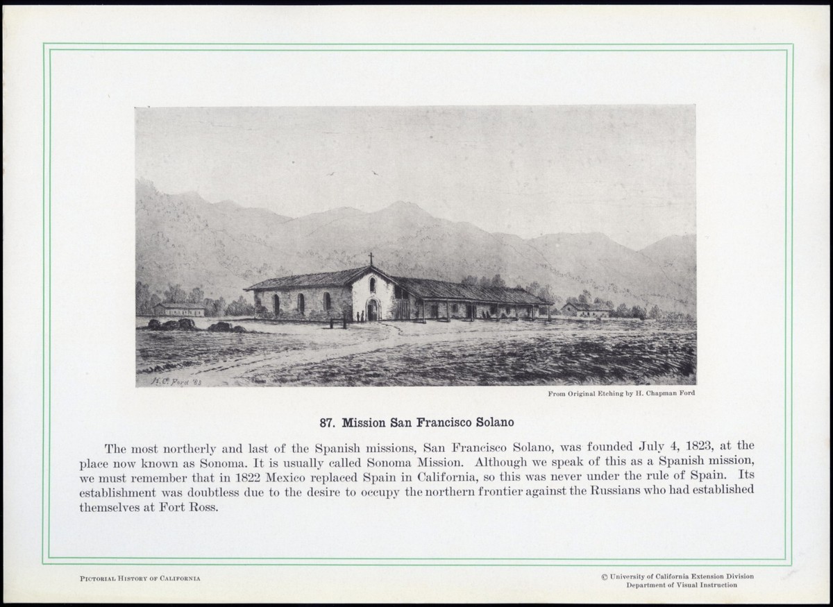 1925 PICTORIAL HISTORY OF CALIFORNIA #87 MISSION SAN FRANCISCO SOLANO